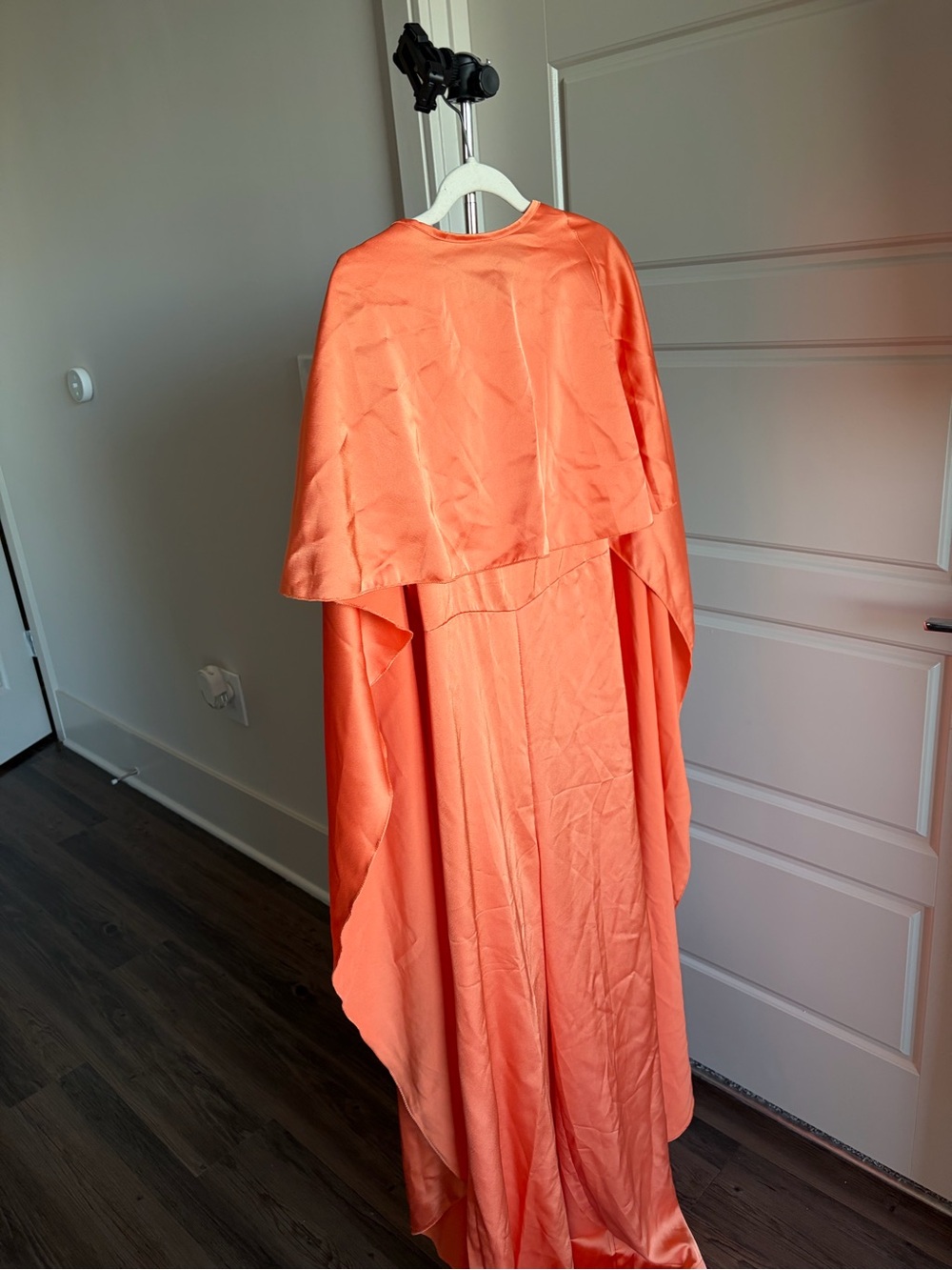 Girls' Coral Orange Cape-Back Dress
